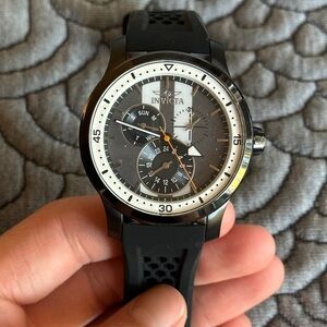 Invicta Men's S1 Rally Quartz 100m Black Stainless Steel/Silicone Watch 27124